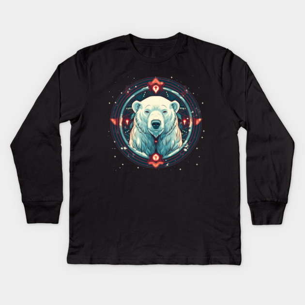 Polar Bear in Ornament, Love Bears Kids Long Sleeve T-Shirt by logiamerch