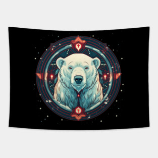 Polar Bear in Ornament, Love Bears Tapestry