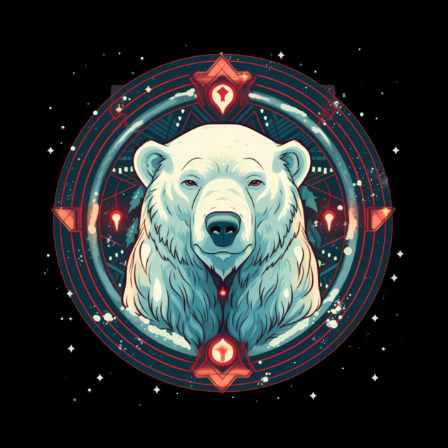 Polar Bear in Ornament, Love Bears by logiamerch