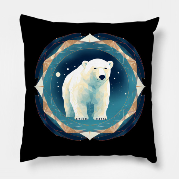 Polar Bear in Ornament, Love Bears Pillow by logiamerch
