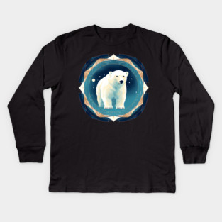 Polar Bear in Ornament, Love Bears Kids Long Sleeve T-Shirt