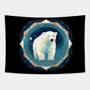 Polar Bear in Ornament, Love Bears Tapestry