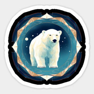 Polar Bear in Ornament, Love Bears Sticker