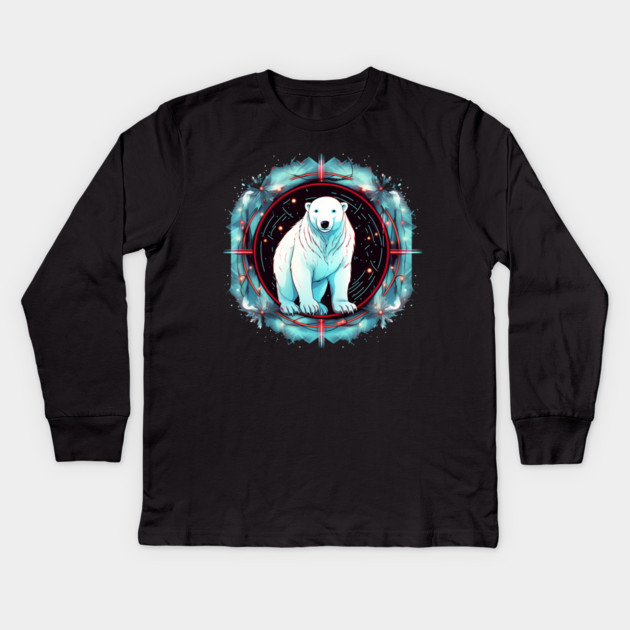 Polar Bear in Ornament, Love Bears Kids Long Sleeve T-Shirt by logiamerch