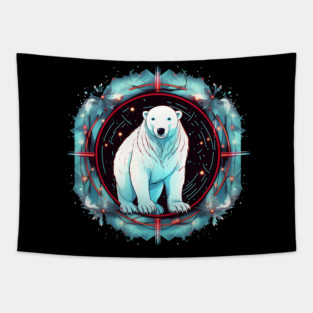Polar Bear in Ornament, Love Bears Tapestry