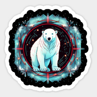 Polar Bear in Ornament, Love Bears Sticker