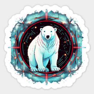 Polar Bear in Ornament, Love Bears Magnet