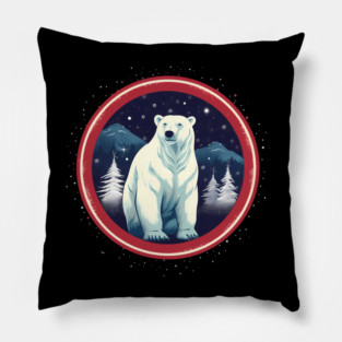 Polar Bear in Ornament, Love Bears Pillow