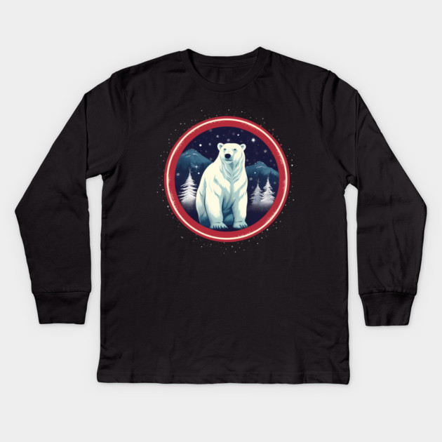 Polar Bear in Ornament, Love Bears Kids Long Sleeve T-Shirt by logiamerch