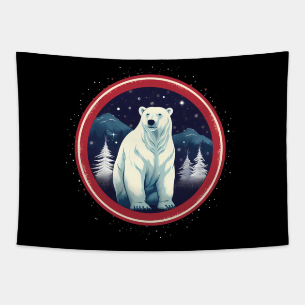 Polar Bear in Ornament, Love Bears Tapestry by logiamerch