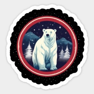 Polar Bear in Ornament, Love Bears Sticker