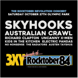 3XY Rocktober Revolution Concert Print 1984 Back Print Posters and Art
