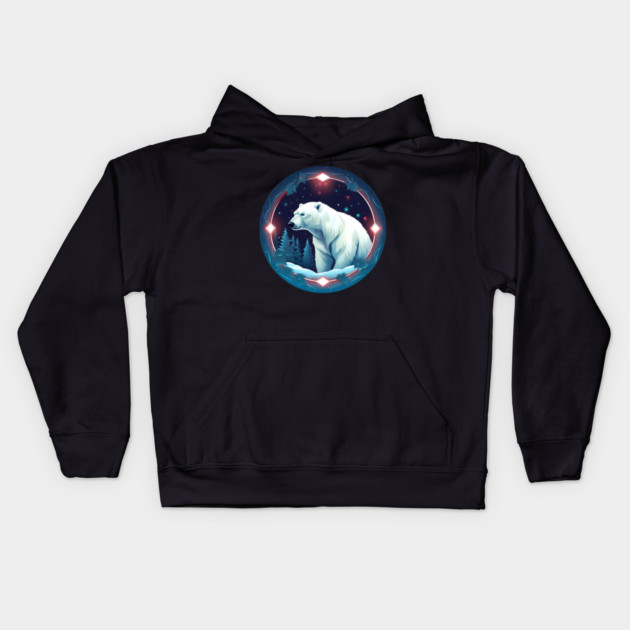 Polar Bear in Ornament, Love Bears Kids Hoodie by logiamerch