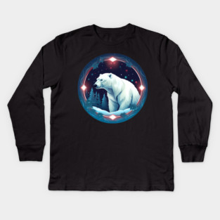 Polar Bear in Ornament, Love Bears Kids Long Sleeve T-Shirt