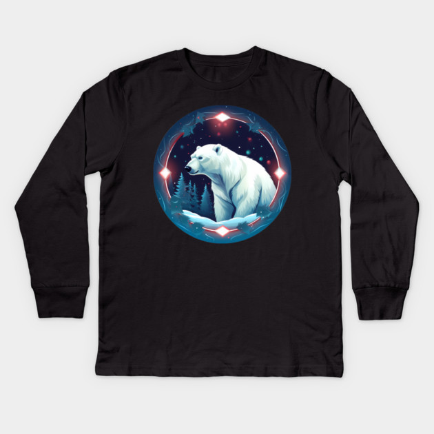 Polar Bear in Ornament, Love Bears Kids Long Sleeve T-Shirt by logiamerch