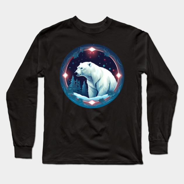 Polar Bear in Ornament, Love Bears Long Sleeve T-Shirt by logiamerch