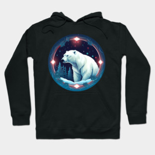Polar Bear in Ornament, Love Bears Hoodie