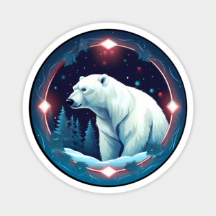Polar Bear in Ornament, Love Bears Magnet