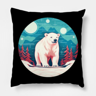 Polar Bear in Ornament, Love Bears Pillow