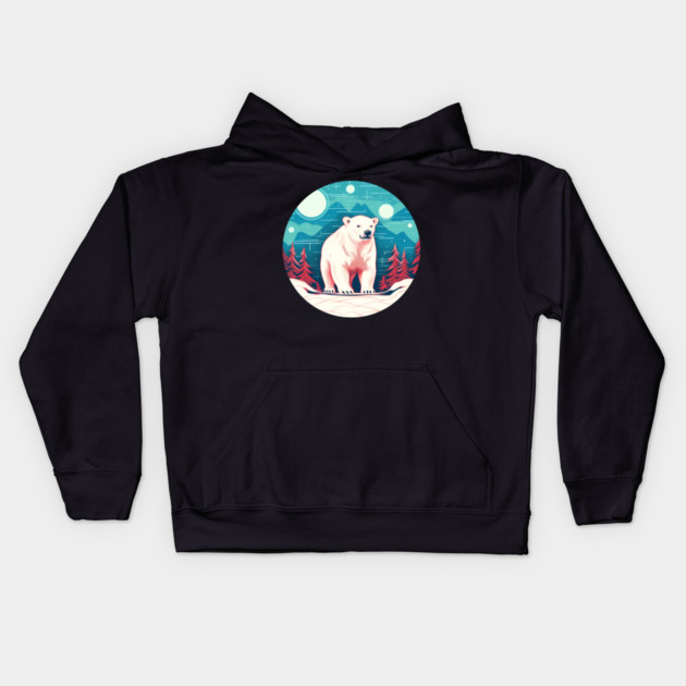 Polar Bear in Ornament, Love Bears Kids Hoodie by logiamerch