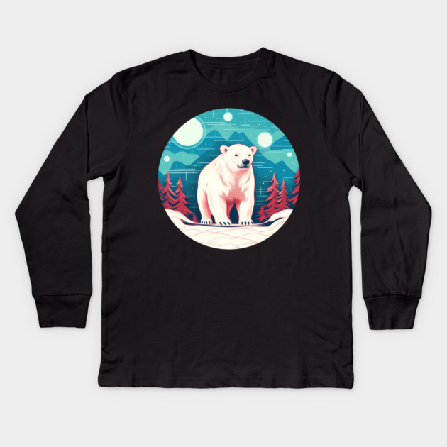 Polar Bear in Ornament, Love Bears Kids Long Sleeve T-Shirt by logiamerch