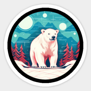 Polar Bear in Ornament, Love Bears Sticker