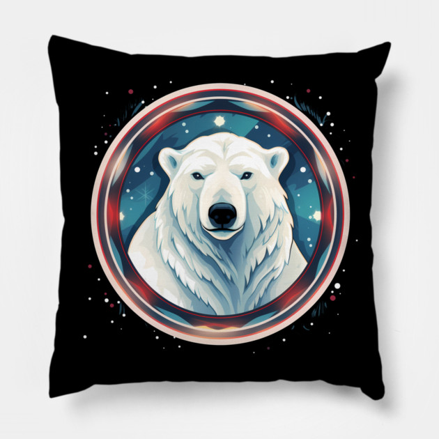 Polar Bear in Ornament, Love Bears Pillow by logiamerch