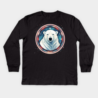 Polar Bear in Ornament, Love Bears Kids Long Sleeve T-Shirt