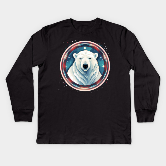 Polar Bear in Ornament, Love Bears Kids Long Sleeve T-Shirt by logiamerch
