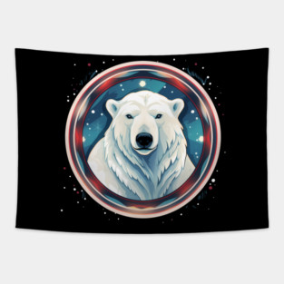 Polar Bear in Ornament, Love Bears Tapestry