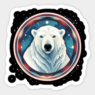 Polar Bear in Ornament, Love Bears Sticker