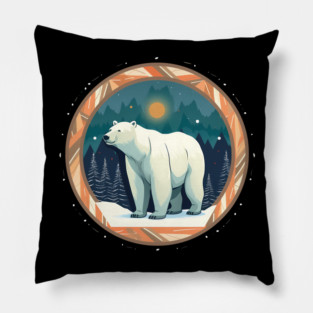 Polar Bear in Ornament, Love Bears Pillow