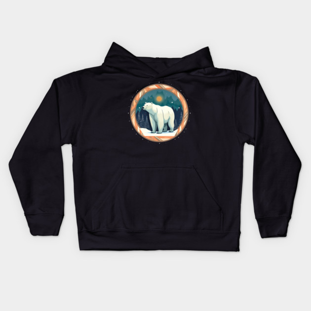 Polar Bear in Ornament, Love Bears Kids Hoodie by logiamerch