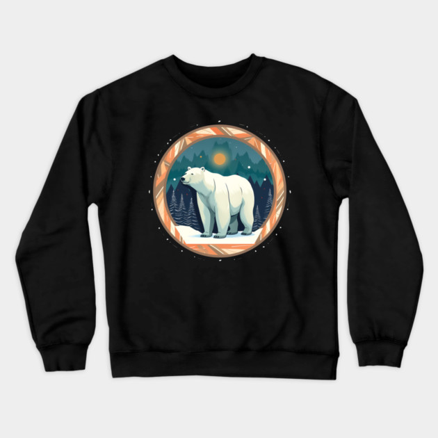 Polar Bear in Ornament, Love Bears Crewneck Sweatshirt by logiamerch