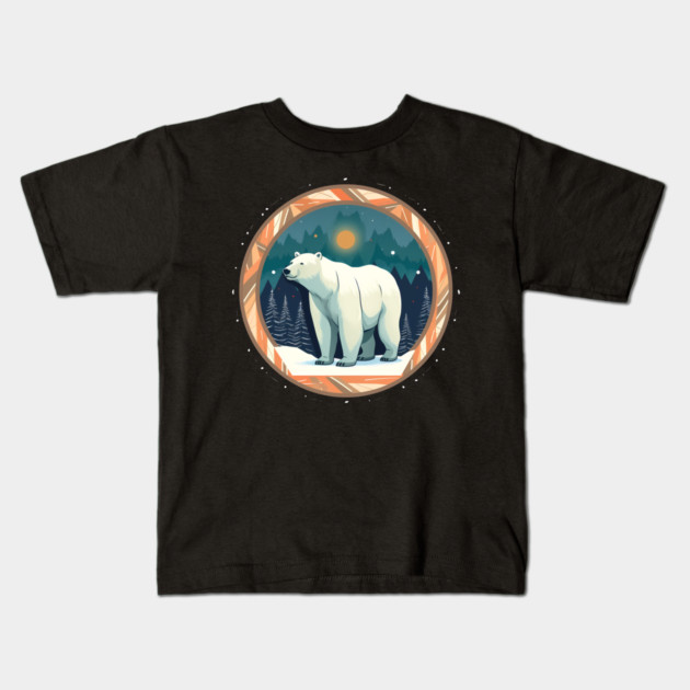 Polar Bear in Ornament, Love Bears Kids T-Shirt by logiamerch