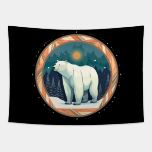 Polar Bear in Ornament, Love Bears Tapestry