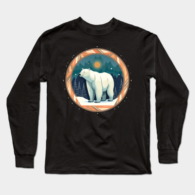 Polar Bear in Ornament, Love Bears Long Sleeve T-Shirt by logiamerch
