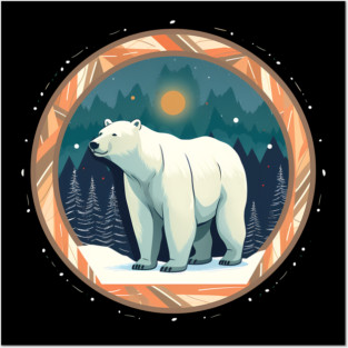 Polar Bear in Ornament, Love Bears Posters and Art