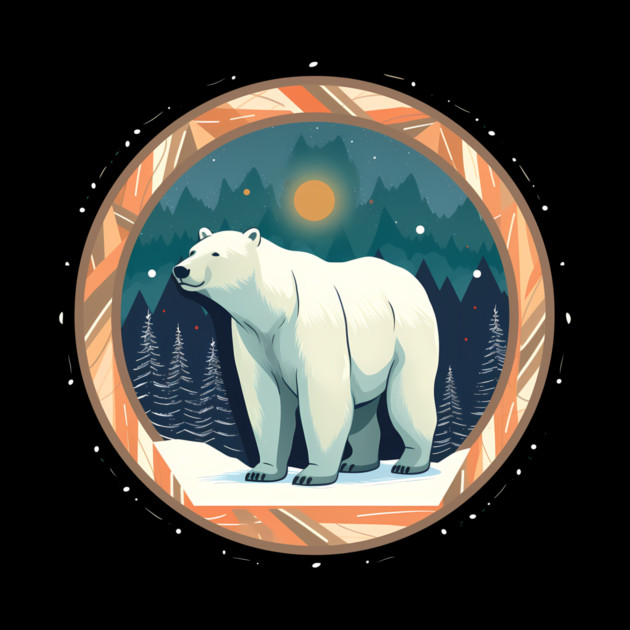 Polar Bear in Ornament, Love Bears by logiamerch