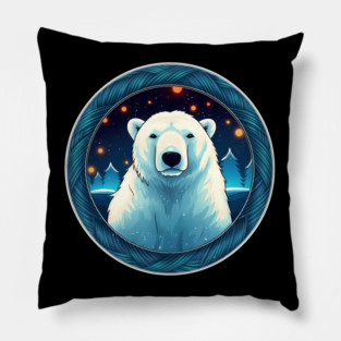 Polar Bear in Ornament, Love Bears Pillow