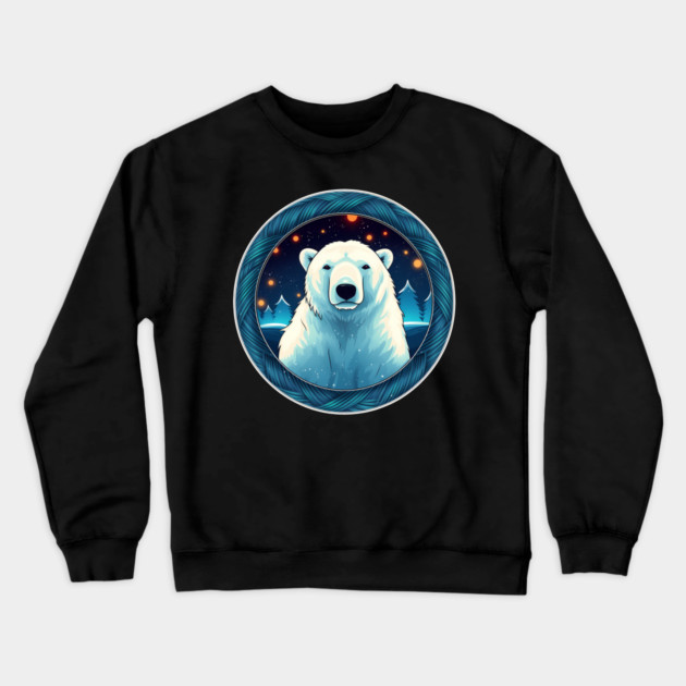 Polar Bear in Ornament, Love Bears Crewneck Sweatshirt by logiamerch