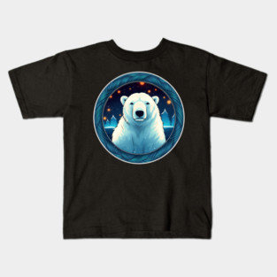 Polar Bear in Ornament, Love Bears Kids T-Shirt