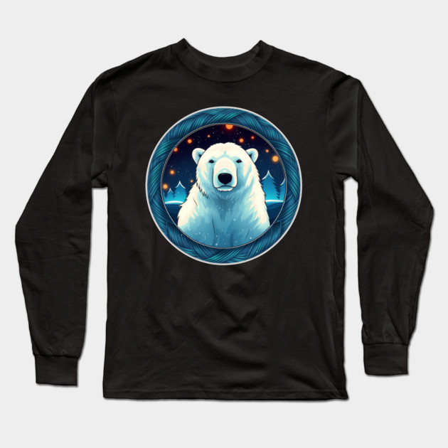 Polar Bear in Ornament, Love Bears Long Sleeve T-Shirt by logiamerch