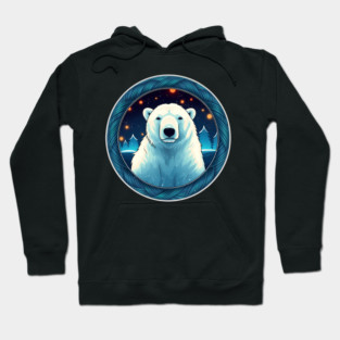 Polar Bear in Ornament, Love Bears Hoodie
