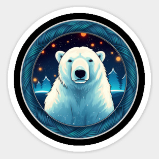 Polar Bear in Ornament, Love Bears Sticker