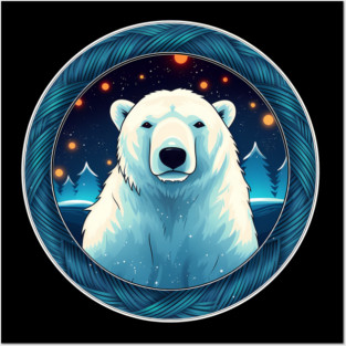 Polar Bear in Ornament, Love Bears Posters and Art