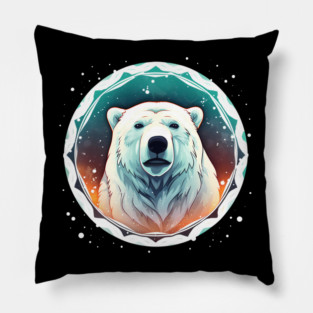 Polar Bear in Ornament, Love Bears Pillow