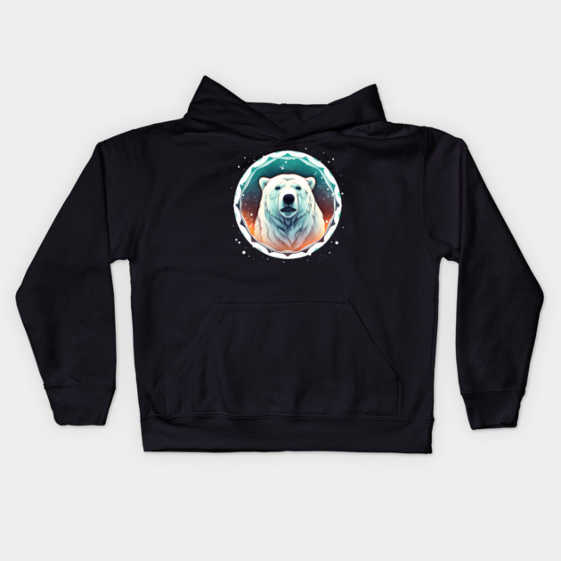 Polar Bear in Ornament, Love Bears Kids Hoodie by logiamerch