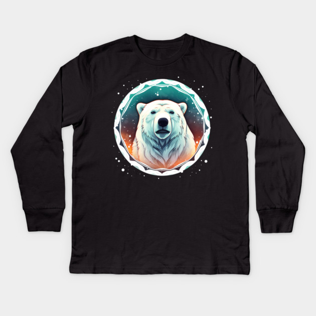 Polar Bear in Ornament, Love Bears Kids Long Sleeve T-Shirt by logiamerch