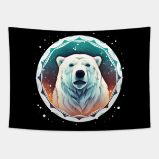 Polar Bear in Ornament, Love Bears Tapestry